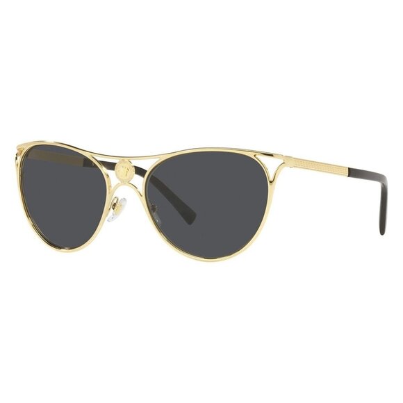 New VERSACE Gold Cat Eye VE2237 100287 Sunglasses Women - Picture 1 of 4
